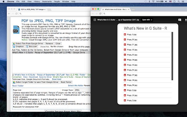 PDF naar JPEG, PNG, TIFF Afbeelding van de Chrome-webwinkel voor gebruik met OffiDocs Chromium online