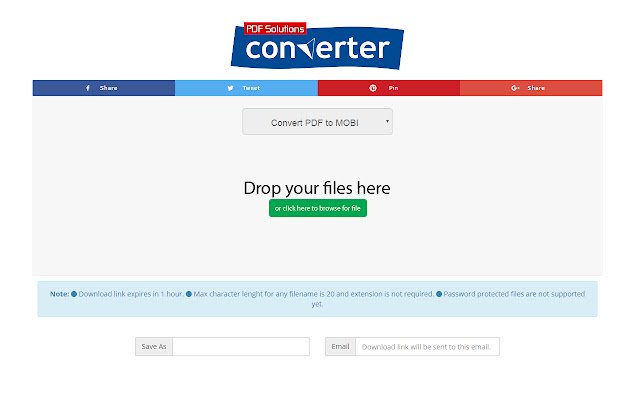 PDF to MOBI Converter mula sa Chrome web store na tatakbo sa OffiDocs Chromium online