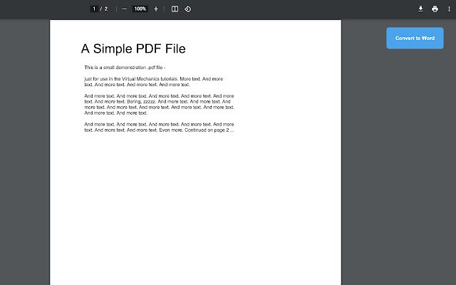 PDF ເປັນ Word ຈາກ Chrome web store ທີ່ຈະດໍາເນີນການກັບ OffiDocs Chromium ອອນໄລນ໌