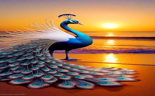 Peacock by the sea wallpaper  from Chrome web store to be run with OffiDocs Chromium online