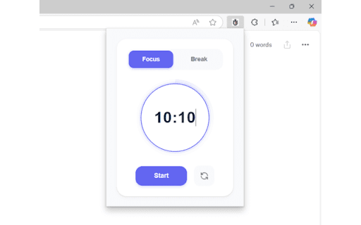 PeakFocus  from Chrome web store to be run with OffiDocs Chromium online