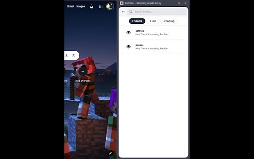 Pebble Sharing made Easy  from Chrome web store to be run with OffiDocs Chromium online
