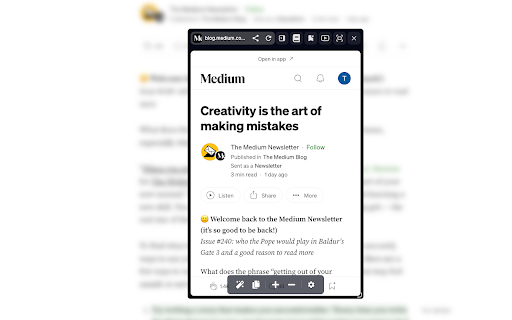 PeekFocus  from Chrome web store to be run with OffiDocs Chromium online
