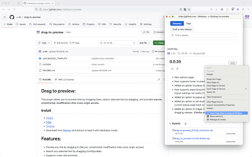 Peek Pop  from Chrome web store to be run with OffiDocs Chromium online