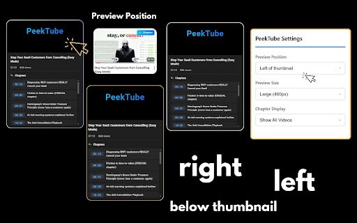 PeekTube  from Chrome web store to be run with OffiDocs Chromium online