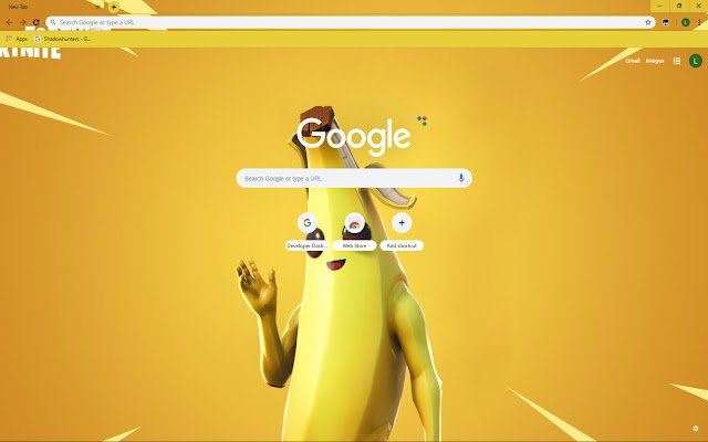 Peely Banana Fortnite Skin Theme  from Chrome web store to be run with OffiDocs Chromium online
