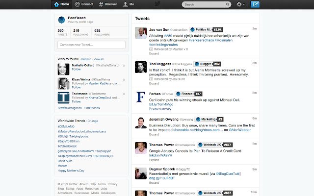 PeerReach  from Chrome web store to be run with OffiDocs Chromium online