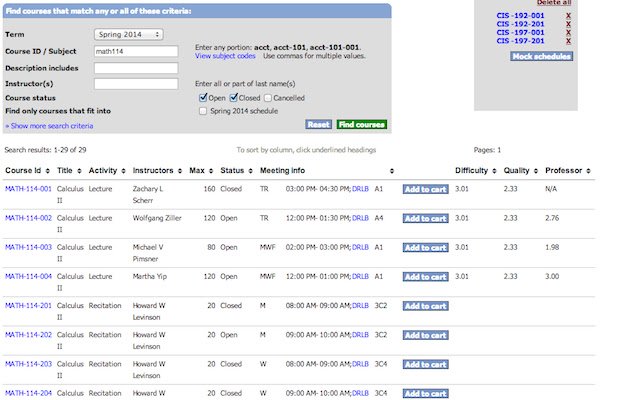 PennCoursePlus  from Chrome web store to be run with OffiDocs Chromium online