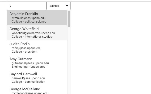 Penn Mail Search de Chrome web store se ejecutará con OffiDocs Chromium en línea