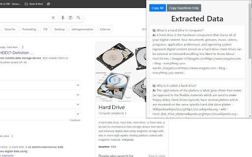 People Also Ask Extractor  from Chrome web store to be run with OffiDocs Chromium online