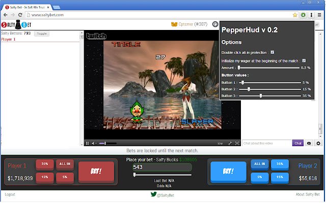 Chrome ウェブストアの PepperHud を OffiDocs Chromium オンラインで実行
