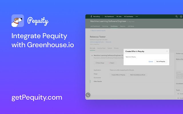 Pequity for Greenhouse Philo מחנות האינטרנט של Chrome תופעל עם OffiDocs Chromium באינטרנט