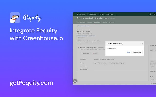 Pequity for Greenhouse Philo da Chrome Web Store para ser executado com OffiDocs Chromium online