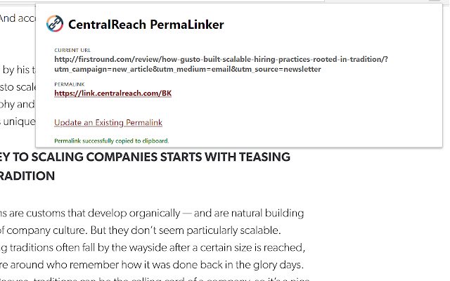 PermaLinker ng CentralReach mula sa Chrome web store na tatakbo sa OffiDocs Chromium online