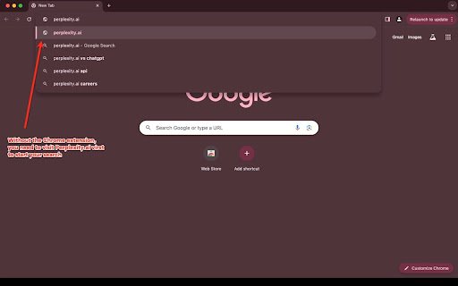 Perplexity AI Search  from Chrome web store to be run with OffiDocs Chromium online