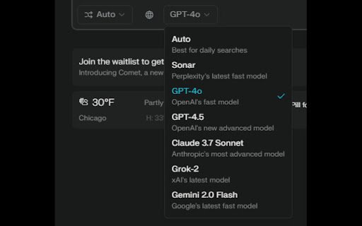 Perplexity Model Selector  from Chrome web store to be run with OffiDocs Chromium online