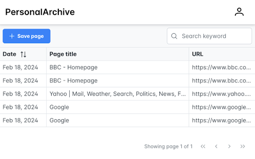 PersonalArchive  from Chrome web store to be run with OffiDocs Chromium online