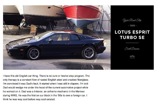 Petrolicious Typography  from Chrome web store to be run with OffiDocs Chromium online