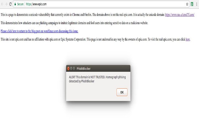 PhishBlocker  from Chrome web store to be run with OffiDocs Chromium online