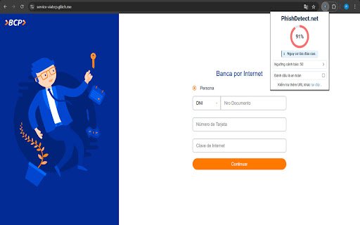 PhishDetect.net  from Chrome web store to be run with OffiDocs Chromium online