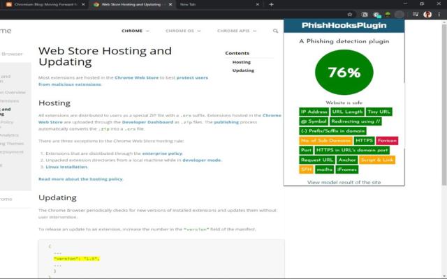 PhishHooks  from Chrome web store to be run with OffiDocs Chromium online