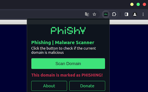 Phishy.pro Phishing | Malware Scanner  from Chrome web store to be run with OffiDocs Chromium online