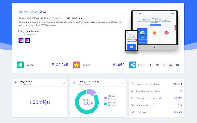 Phân tích Website webrank.vn  from Chrome web store to be run with OffiDocs Chromium online