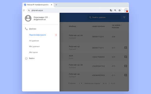 PHONET  from Chrome web store to be run with OffiDocs Chromium online