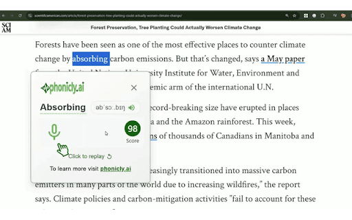 Phonicly.ai: Practice American Accent  from Chrome web store to be run with OffiDocs Chromium online