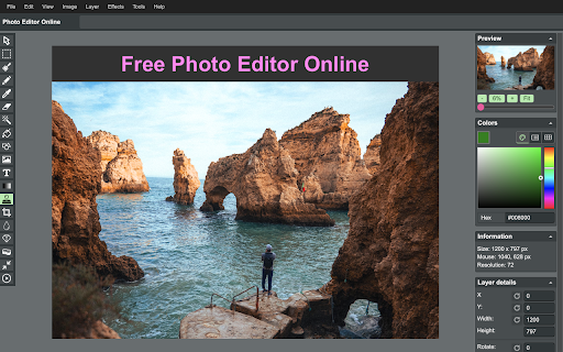 Photo Editor Online  from Chrome web store to be run with OffiDocs Chromium online