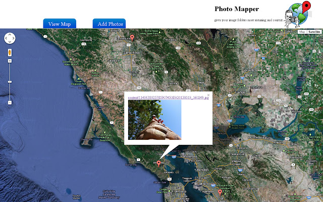 Photo Mapper dari toko web Chrome untuk dijalankan dengan OffiDocs Chromium online