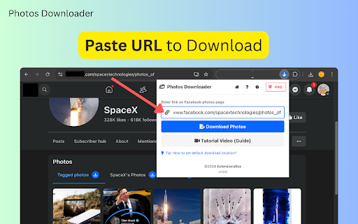 Photos Downloader  from Chrome web store to be run with OffiDocs Chromium online