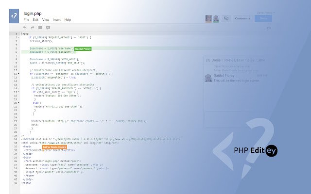 PHP Editey من متجر Chrome الإلكتروني ليتم تشغيله مع OffiDocs Chromium عبر الإنترنت