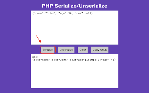 PHP Serialize/Unserialize  from Chrome web store to be run with OffiDocs Chromium online