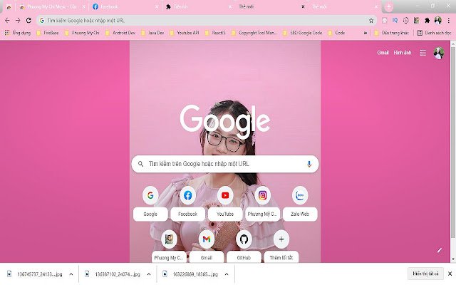 OffiDocs Chromium 온라인에서 실행되는 Chrome 웹 스토어의 Phuong My Chi 테마 핑크 배경