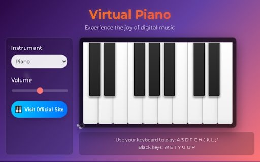 Piano Extension  from Chrome web store to be run with OffiDocs Chromium online