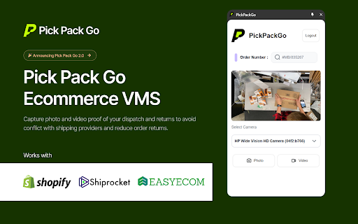 Pick Pack Go Warehouse VMS  from Chrome web store to be run with OffiDocs Chromium online