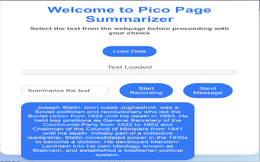 Pico Page Summarizer  from Chrome web store to be run with OffiDocs Chromium online