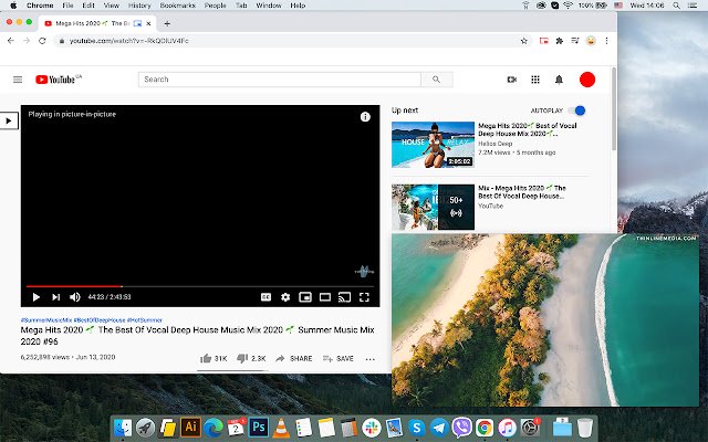 Imagen en imagen con controles de reproducción de la tienda web de Chrome que se ejecutará con OffiDocs Chromium en línea