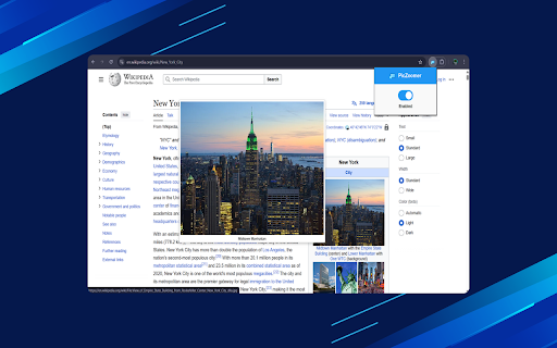 PicZoomer  from Chrome web store to be run with OffiDocs Chromium online