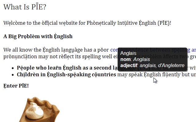 PIE (English Learners Edition)  from Chrome web store to be run with OffiDocs Chromium online