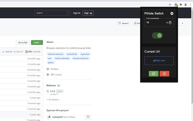 Ekstensi Peramban PiHole dari toko web Chrome untuk dijalankan dengan OffiDocs Chromium online