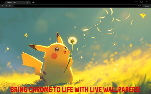 Pikachu Blowing Dandelion Fluffy Seeds Live Wallpaper 4K  from Chrome web store to be run with OffiDocs Chromium online