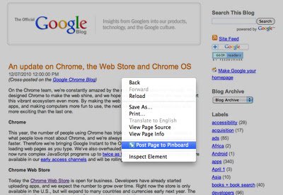 Pinboard Right  from Chrome web store to be run with OffiDocs Chromium online