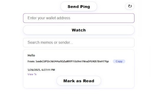 Ping That Wallet  from Chrome web store to be run with OffiDocs Chromium online