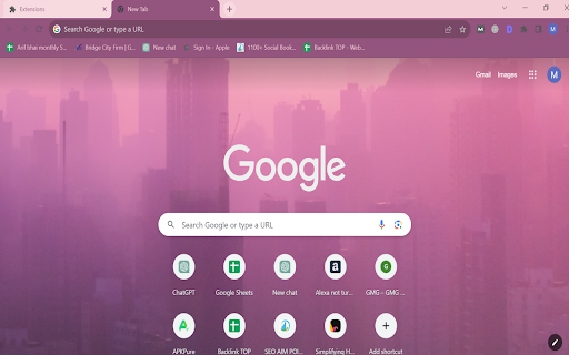 Pink City theme  from Chrome web store to be run with OffiDocs Chromium online