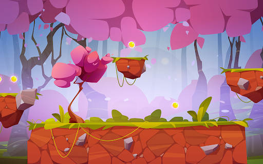 Pink forest game background floating platforms  from Chrome web store to be run with OffiDocs Chromium online
