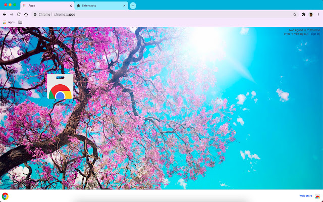 Pink tree  from Chrome web store to be run with OffiDocs Chromium online