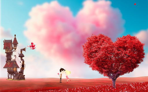 Pink tree and pink clouds  from Chrome web store to be run with OffiDocs Chromium online