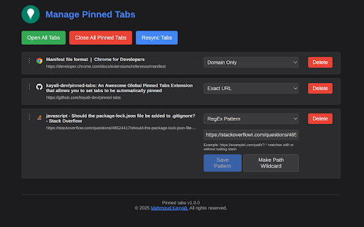 Pinned Tabs from Chrome web store to be run with OffiDocs Chromium online Pinned Tabs from Chrome web store to be run with OffiDocs Chromium online
